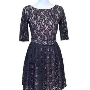 Rachel‎ Zoe black lace fit and flare dress, 4, romantic, evening, timeless